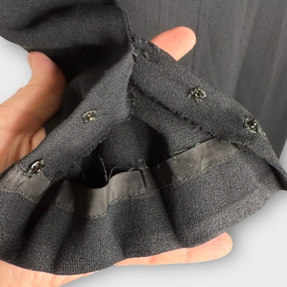 VTG 1950s‎ Mr. Blackwell Black Sequin Beaded Illusion Neck Cocktail Dress Small - Picture 8 of 10